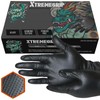 Xtremeauto Nitrile Gloves - Disposable Gloves, Diamond Grip Black Gloves
