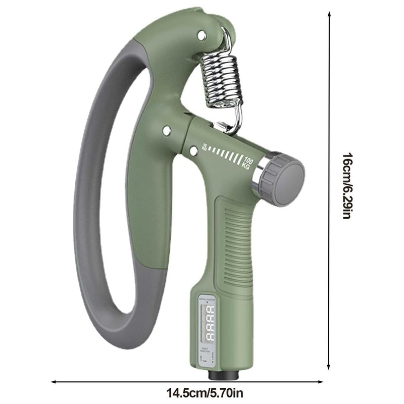 AIMALL Adjustable R-Type Grip Strength Trainer with LCD Counter, 5.7x6.29in,