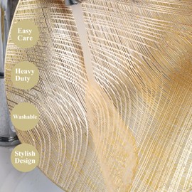 U'Artlines 12 Pack Placemats Metallic Hollow Out Mats Vinyl Non-Slip Heat Insulation Kitchen Table Mats