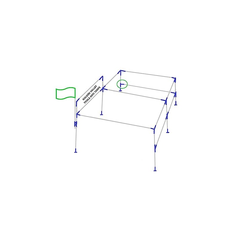 2pc 1" 2 Way L Shaped Corner Slider Canopy Fitting