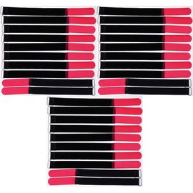 30 x 30 cm x 25 mm Resealable Velcro Cable Ties Red with Metal Eyelet - Cable Velcro Tape 300 mm Reusable