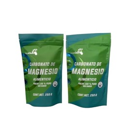 IsaaQuim Carbonato de Magnesio Alimenticio 500 g (2 Bolsas de 250 g) | 332 Porciones de 1.6 g | Polvo 100% Puro Sin Sabor
