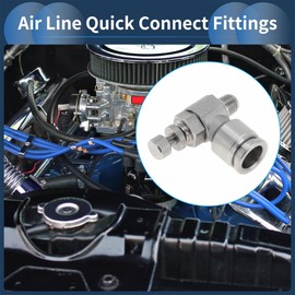 RATCHROLL Push to Connect Air Fittings 1/2" 90 Degree Air Flow Control Valve 304 Stainless Steel 1/8" BSPT 1 Pc Silver Tone