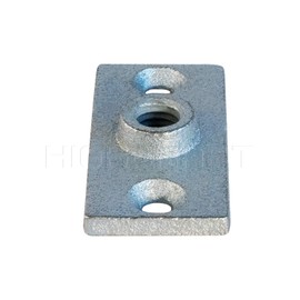 Highcraft PLTG38-20 Ceiling Flange; Hanger Plate for 3/8 in. Threaded Rod (Not Pipe), for DYI Plumbing and Industrial Decor, 1-3/8 W x 3-5/16 L, Galvanized Iron (Pack of 20)
