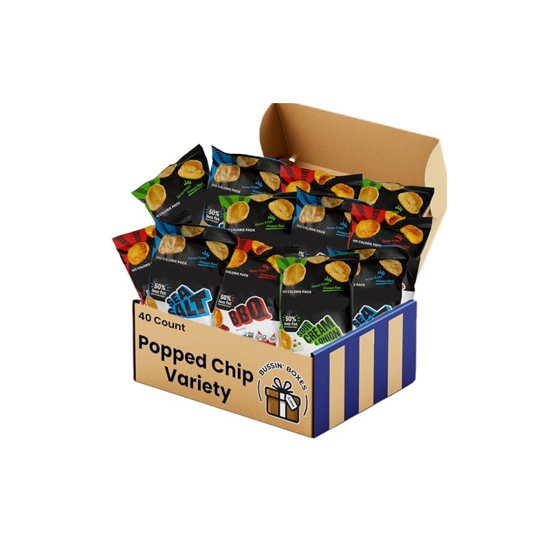 Popped Chip Snack Pack – 40 Count Bulk Box of