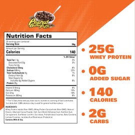 EHP Labs EHP Labs OxyWhey Whey Protein Isolate Powder - 25g of Whey Isolate Protein Powder, Meal Replacement Shake, Sugar Free Protein Powder - 25 Serves (Peanut Butter Puffs)