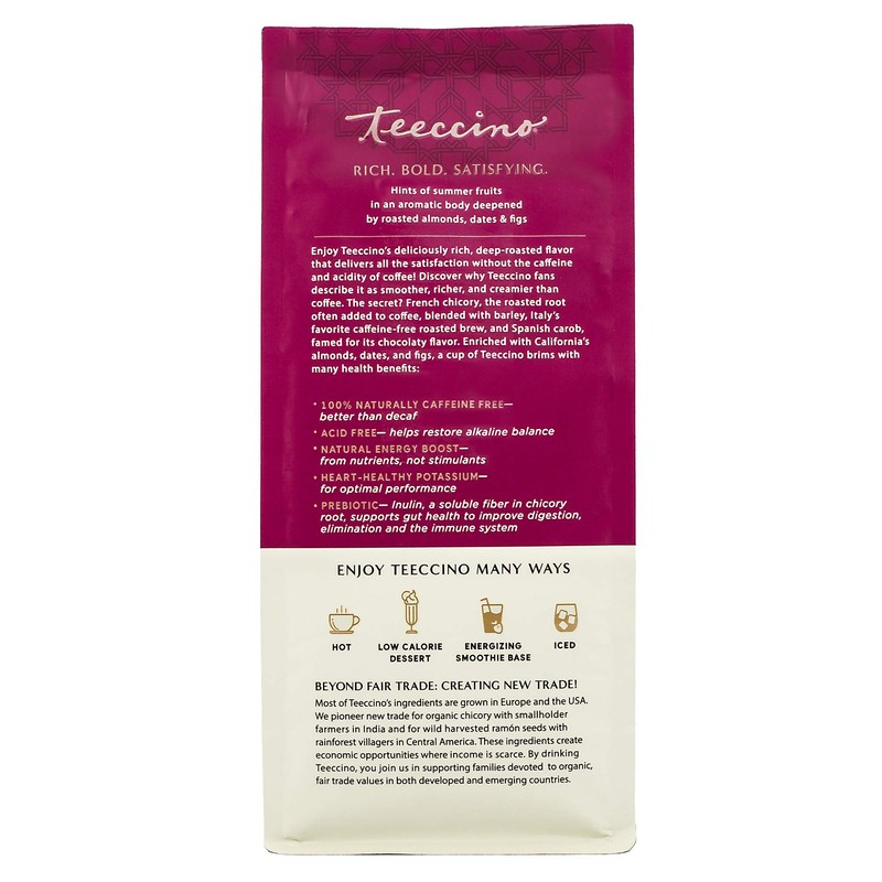 Teeccino Irish Cream Chicory Coffee Alternative - Ground Herbal Coffee