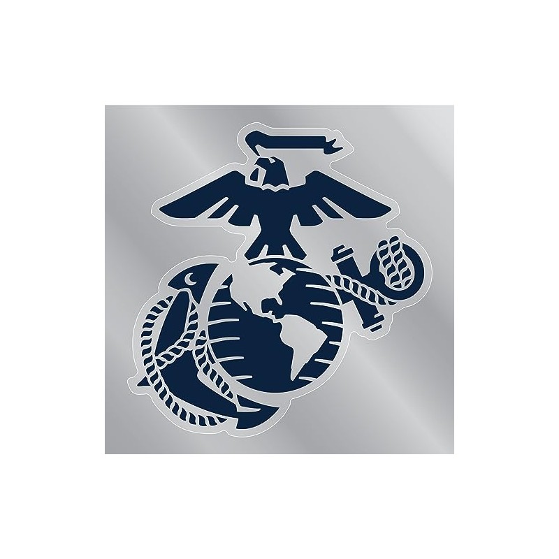 Blue USMC Eagle Globe and Anchor Logo Back Static Cling