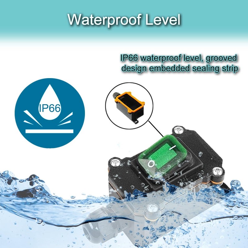 MKBKLLJY Inline Cord Box Waterproof Switch 1-Way Junction Box PG9