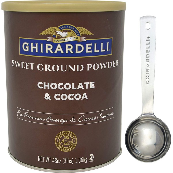 Ghirardelli - Sweet Ground Chocolate & Cocoa Gourmet Powder 3 lbs - with Exclusive Measuring Spoon