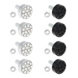 OTOTEC 2 Sets Bling License Plate Frame Screw Fastener Diamond-Encrusted Shiny Anti-Theft Nut Cover for Car Truck White and Black