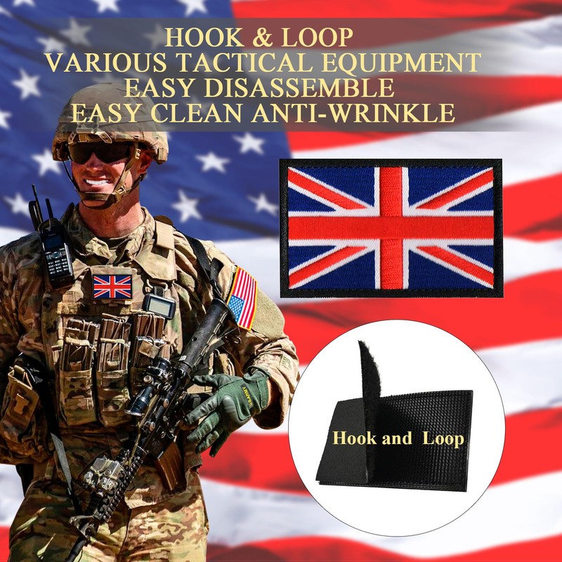 EmWoot 2PCS British UK United Kingdom Flag Patch Embroidered Morale