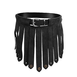 Andracor - Leather Loincloth Gladiator - Black Genuine Leather for Legionaries, Antiquity, Sparta & LARP