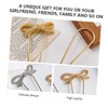 Vaguelly U Shaped Hairpins for Women 2 Pcs Metal Bow