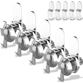 PAULINN 5/8 Inch Thumb Operated Offset Cam Lock Latch for Cabinet Mailbox Drawer RV Compartment Camper Storage DoorLatch, 5 Packs, Keyless Twist,100% Metal, Chrome-Finish Zinc Alloy,Non-Locking