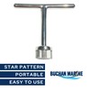 Buchan Marine T Handle Deck Key, Star Pattern 316L Stainless