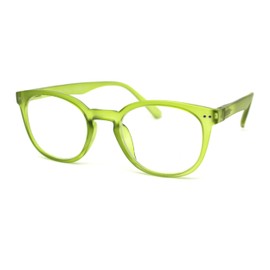 SA106 Unisex Round Keyhole Plastic Rim Bi-focal Reading Glasses +3.0 Matte Light Green