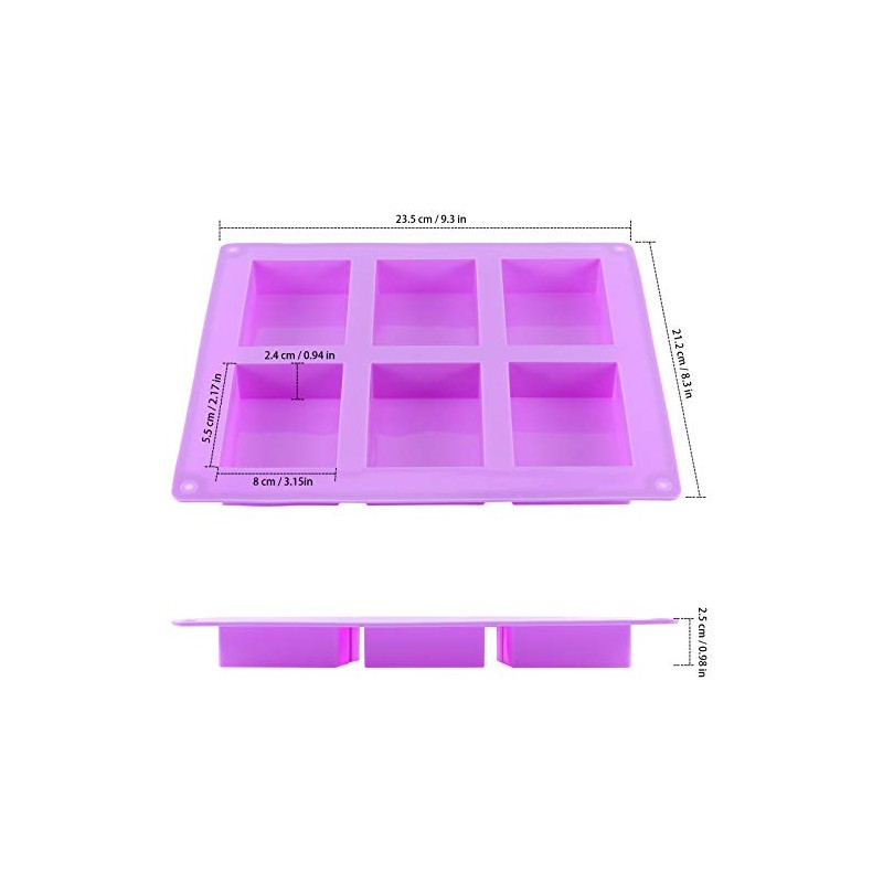 KINJOEK - Moldes de silicona para jabón (6 unidades, 36