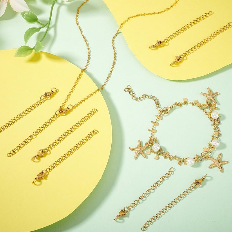 UNICRAFTALE 30Pcs Jewelry Chain Extenders Necklace Extenders for DIY