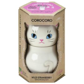 Seishin Pottery Korokoro Cat White/Wild Strawberry, Size (W x D x H): Approx. 2.5 x 2.2 x 0.2 inches (6.3 x 5.5 x 10 x 10 x 10 x 10 x 10 x 10 x 10 x 10