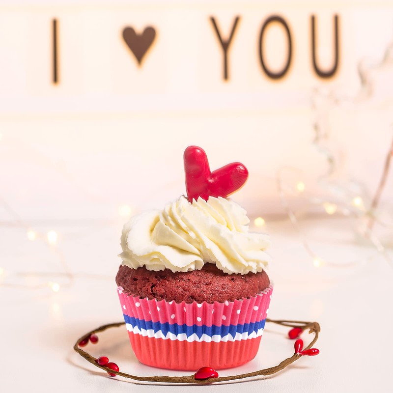 ELECLAND 600 Pcs Valentine's Day Cupcake Liners Baking Muffin Paper