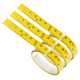 3 PCS Adhesive Measuring Tape, Peel and Stick Tape Measure, 39Inches/100 cm Imperial and Metric Ruler Tapes, Steel Self-Adhesive Measuring Tapes for Woodworking Measurement, Drawing (Yellow)