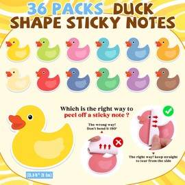 36 Pack Duck Sticky Notes 720 Sheets Cute Sticky Notepad Colorful Note Pads Self-Sticky Writing Memo Pads Page Marker for School Office Supplies Small Gift Back to School Party Favor(Duck)