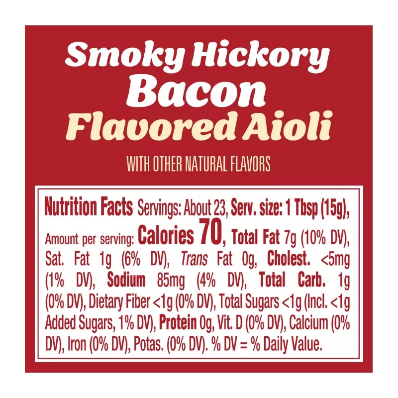 Kraft Smoky Hickory Bacon Flavored Aioli, 12 oz x 2