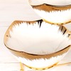 jinsongdafa 3-Tier Serving Rack Ceramic Bowls, Foldable Gold Stand with