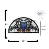 YOURANJU Stained Glass Half Moon Window Panel - 16' Blue