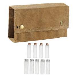 SHOWERORO 2-in-1 Condiment Container Canvas Spice Bag Seasoning Organizer Mini Spice Bottles Perfect for Camping