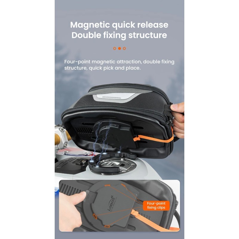 LOBOO Motorcycle Tank Bag BTB10 – Compact Expandable Design with