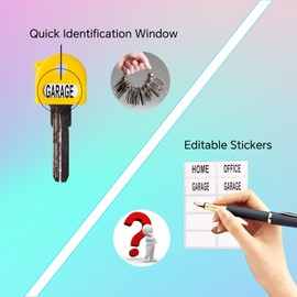 Key Covers with Labels 27 Piece Set Key Caps Easy Key Identification Key Covers Caps for Organizing and Identifying Keys Durable and Stylish Key Identification Tags for Home Office Use