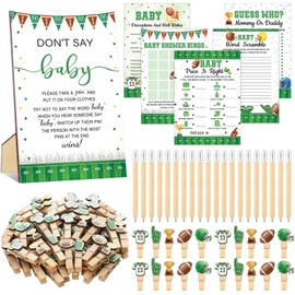 Patelai 321 Pcs Football Baby Shower Decorations Football Touch Down It's a Boy Baby Shower Games Bingo Price Guess for Don't Say Gender Reveal Party Games Supply