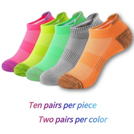 MICBAM 10 Pairs Womens Compression Ankle Socks Athletic Running Gym Casual No Show Socks