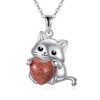 YFN Cat Jewellery Gifts for Women Sterling Silver Birthstone Cat