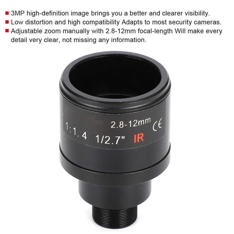 2.8-12mm 3MP HD Manual Zoom 1 / 2.7 M12 Mount