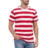 COSAVOROCK Men's Wide Striped Cotton Short Sleeve T-Shirts Crew Neck
