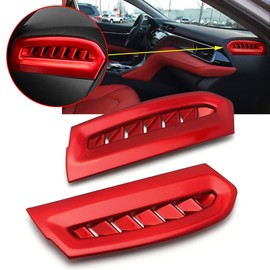 Xotic Tech Side Dashboard Console Air Vent AC Outlet Cover Trim, Glossy Red, Compatible with Camry 2018-2024
