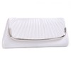 Damara Womens Simple Pleated Satin Clutch Evening Bag (White)