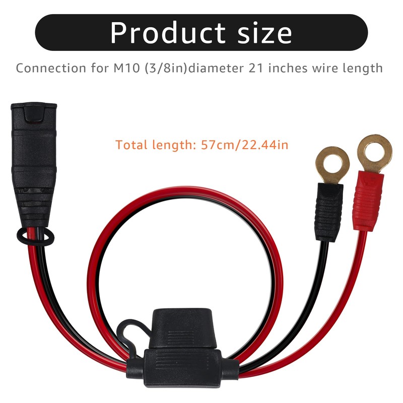 (2 packs) Compatible with NOCO GC008 X-Connect battery harness, M10