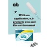 o.b. Pro Comfort Applicator Free Digital Tampons, Regular Absorbancy, 40