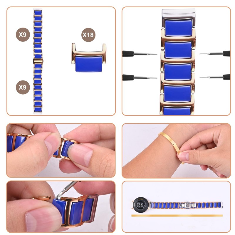 Leiou Ceramic Bracelet Compatible with Garmin Lily 2 Bands Replacement