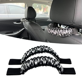 ROMASO Headrest Grab Handles Backseat Passenger Grab Handles for Jeep Wrangler,Ford Bronco,Toyota,Tacoma,Tundra,Trucks,SUV,Cars,2Pack (Mixed White)