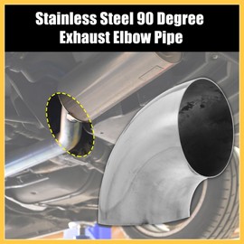 REPAIROCK 1 Pcs OD 5 Inch 90 Degree Mandrel Bend Elbow SS304 Stainless Steel Bend Tube Exhaust Elbow Pipe for Car Modified Exhaust System 5" Piping Silver Tone Auto Replacement Parts