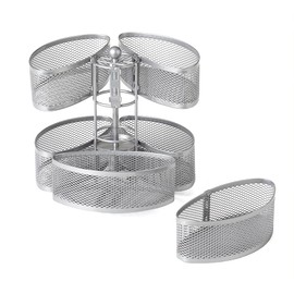 Nifty Organizing Carousel – Silver Finish, Spins 360-Degrees, Cosmetic Bathroom or Bedroom Vanity Storage, Beauty Supplies Organizer, Lazy Susan Platform