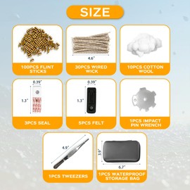 Lighter Repair Kit, Including Replacement Accessories Such as Felt, Seals, Flint, and Wick, Complete Maintenance Tool for Repairing Vintage Fluid & Petrol Lighters