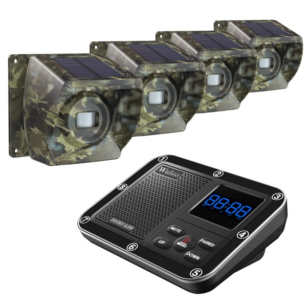 Solar Driveway Alarm Wireless Outside 1800ft Range, Outdoor Motion Sensor