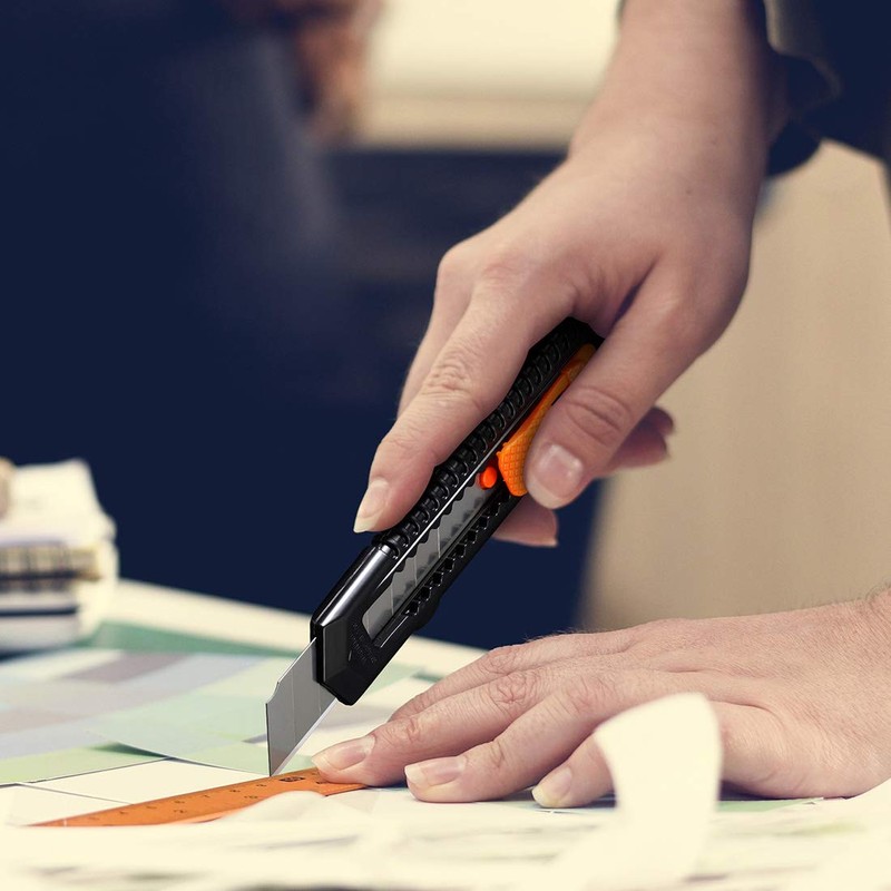 REXBETI Utility Knife, Retractable Box Cutter for Cartons, Cardboard and