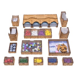 TowerRex Organizer for Wyrmspan Board Game, Storage Insert for Cards, Tokens and Dice, Accessories Upgrade, Component Trays
